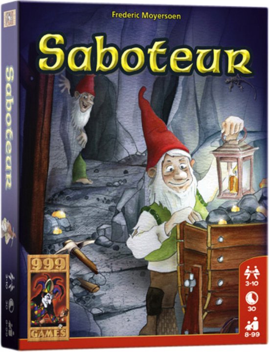 999 Games - Saboteur - Kaartspel - Snel uitgelegd, snel gespeeld - Saboteer je tegenstanders - Familiespel - Gezelschapsspel - Klein cadeautje - Kerstcadeau