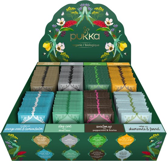 Pukka Discovery Box - Biologische Kruidenthee - 160 theezakjes - 8 verschillende smaken - Theedoos - Geschenkverpakking - Volumeverpakking - Ideaal voor thuis en op werk!